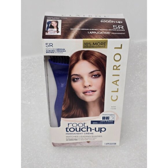 Clairol Root Touch-Up Permanent Creme 5R Medium Auburn/Reddish Brown 1 Applicati - Picture 1 of 4